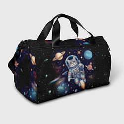 Спортивная сумка Крутой котик в открытом космосе - нейросеть