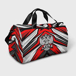 Спортивная сумка Россия - красная геометрия
