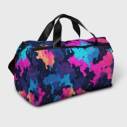 Спортивная сумка Яркие кислотные разноцветные пятна в виде камуфляж