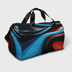 Спортивная сумка Черные и синии волны спортивный стиль