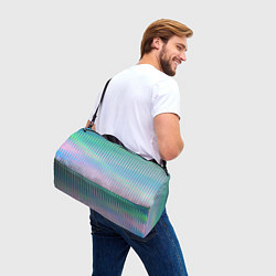 Сумки спортивные Голографический эффект светлых тонов полос, цвет: 3D-принт — фото 2