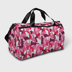 Спортивная сумка Розовый кошачий камуфляж