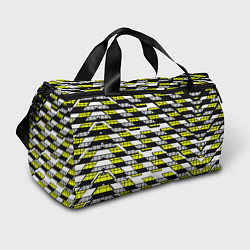 Спортивная сумка Жёлтые треугольники и квадраты на белом фоне