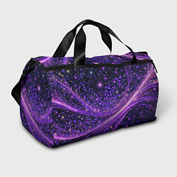 Спортивная сумка Фиолетовые сверкающие абстрактные волны