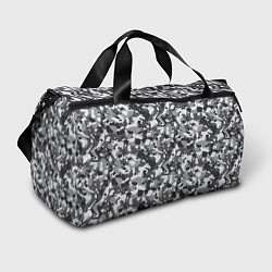 Спортивная сумка Пиксельный камуфляж серого цвета