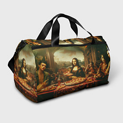 Спортивная сумка Мона Лиза и большая пицца сюрреализм