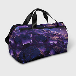 Спортивная сумка Фиолетовые неоновые камни со светом