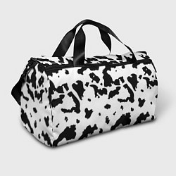 Сумки спортивные Черно белый пятнистый узор, цвет: 3D-принт