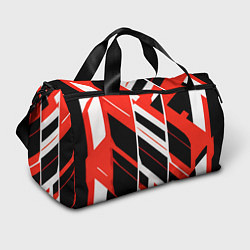 Спортивная сумка Black and red stripes on a white background