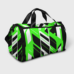 Спортивная сумка Black and green stripes on a white background