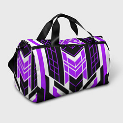 Сумки спортивные Purple and black stripes on a white background, цвет: 3D-принт