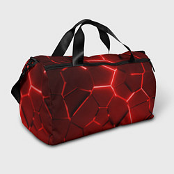 Сумки спортивные Яркие красные неоновые плиты в разломе, цвет: 3D-принт