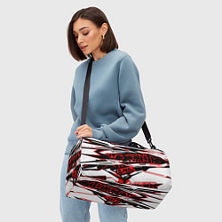 Сумки спортивные Красно-чёрная агрессивная абстракция на белом фоне, цвет: 3D-принт — фото 2