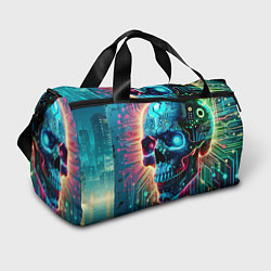 Спортивная сумка Cool cyber skull - neon glow