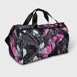 Спортивная сумка Чёрно-розовый камень