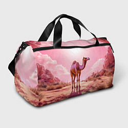 Спортивная сумка Верблюд в розовой пустыне
