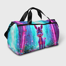 Спортивная сумка Ослик в неоновых искрах