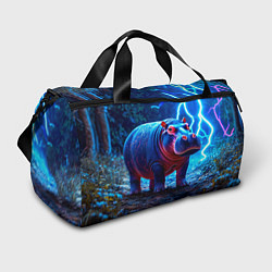 Сумки спортивные Бегемот в разрядах молний, цвет: 3D-принт