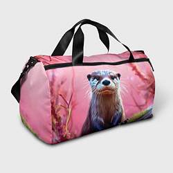 Спортивная сумка Выдра в розовом цвете