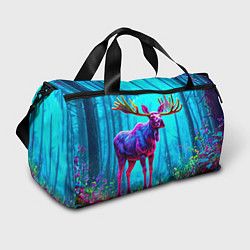 Спортивная сумка Лось в сереневом свете