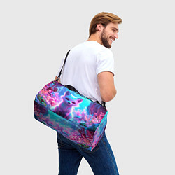 Сумки спортивные Песец в неоновом свете, цвет: 3D-принт — фото 2