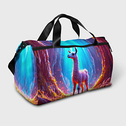 Сумки спортивные Лама в неоновых лучах, цвет: 3D-принт