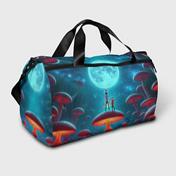 Спортивная сумка Рик и Морти в стране неоновых гигантских грибов