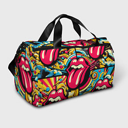 Спортивная сумка Rolling Stones logo - pop art pattern