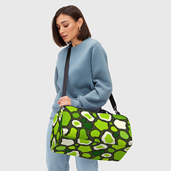 Сумки спортивные Зеленая абстракция с кругами, цвет: 3D-принт — фото 2
