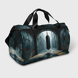 Спортивная сумка Боксерская груша на черном