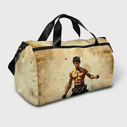 Спортивная сумка Брюс Ли на бежевом