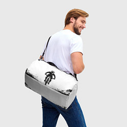 Сумки спортивные Велосипедист чб, цвет: 3D-принт — фото 2