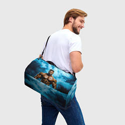 Сумки спортивные Бодибилдер в синем дыму, цвет: 3D-принт — фото 2