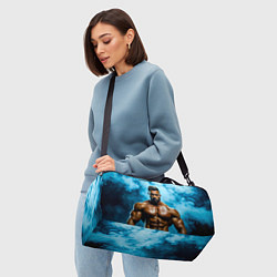 Сумки спортивные Бодибилдер в синем дыму, цвет: 3D-принт — фото 2