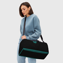 Сумки спортивные Славянские узоры и орнамент голубой - вышиванка ру, цвет: 3D-принт — фото 2