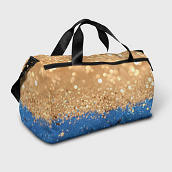 Спортивная сумка Золотистые блестки и синий низ