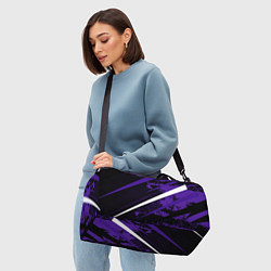 Сумки спортивные Color black purple line, цвет: 3D-принт — фото 2