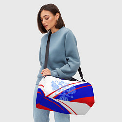 Сумки спортивные Герб на фоне цветов флага бело-сине-красный, цвет: 3D-принт — фото 2