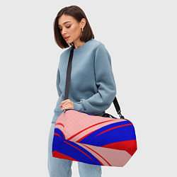 Сумки спортивные Красно-синий текстурный с полосами, цвет: 3D-принт — фото 2