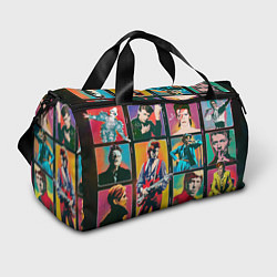 Сумки спортивные David Bowie vintage collage, цвет: 3D-принт