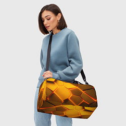 Сумки спортивные Желтые неоновые соты - текстура, цвет: 3D-принт — фото 2