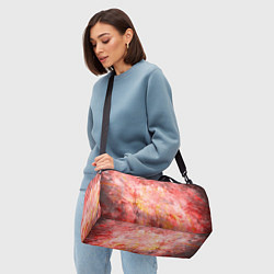 Сумки спортивные Абстракция- red embroidered fabric, цвет: 3D-принт — фото 2