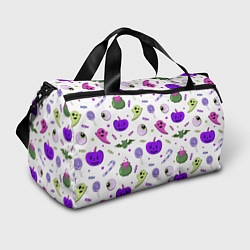 Сумки спортивные Halloween purple pumpkin pattern, цвет: 3D-принт