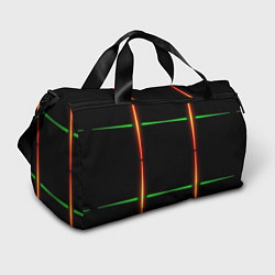 Сумки спортивные Color black green orange lines, цвет: 3D-принт