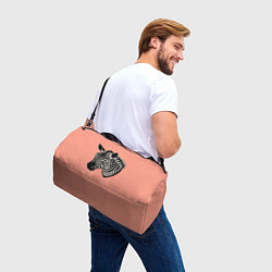 Сумки спортивные Зебра на оранжевых полосах, цвет: 3D-принт — фото 2