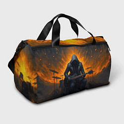 Спортивная сумка Гитарист играющий в пламени