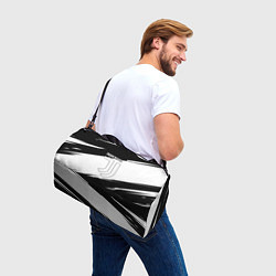 Сумки спортивные Ювентус черно белые полосы, цвет: 3D-принт — фото 2