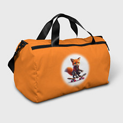 Сумки спортивные Cyber fox cub is a cool skateboarder - ai art, цвет: 3D-принт