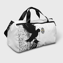 Сумки спортивные Ювентус черная птица краски, цвет: 3D-принт