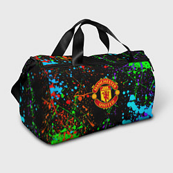 Сумки спортивные Манчестер Юнайтед неоновые краски, цвет: 3D-принт